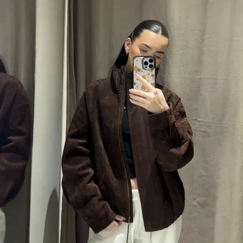 066 - Wildlederjacke Damen – Modern & Locker