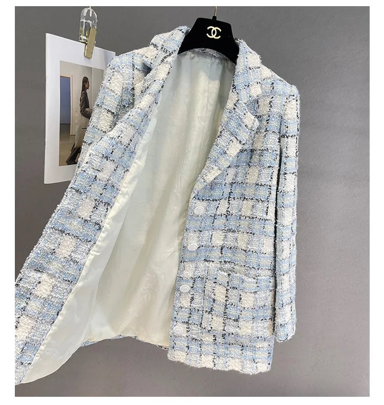 021 - Tweedmantel Damen – Kariert & Elegant