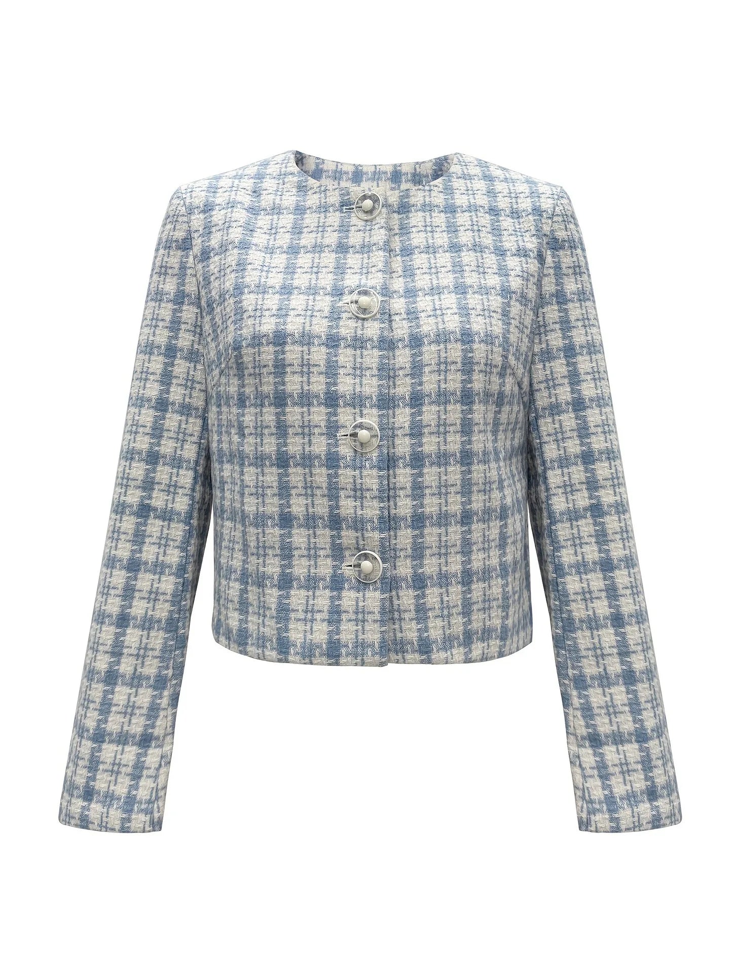 085 - Tweedjacke mit Hahnentritt-Print