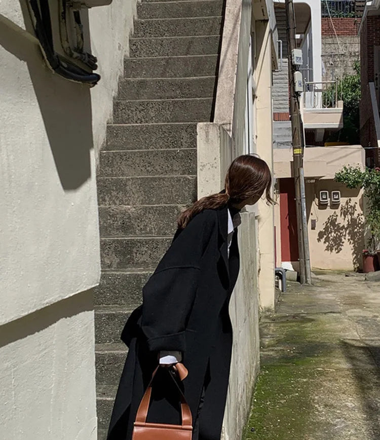 044 - Cashmere-Wollmantel Damen – Extra Long & Elegant