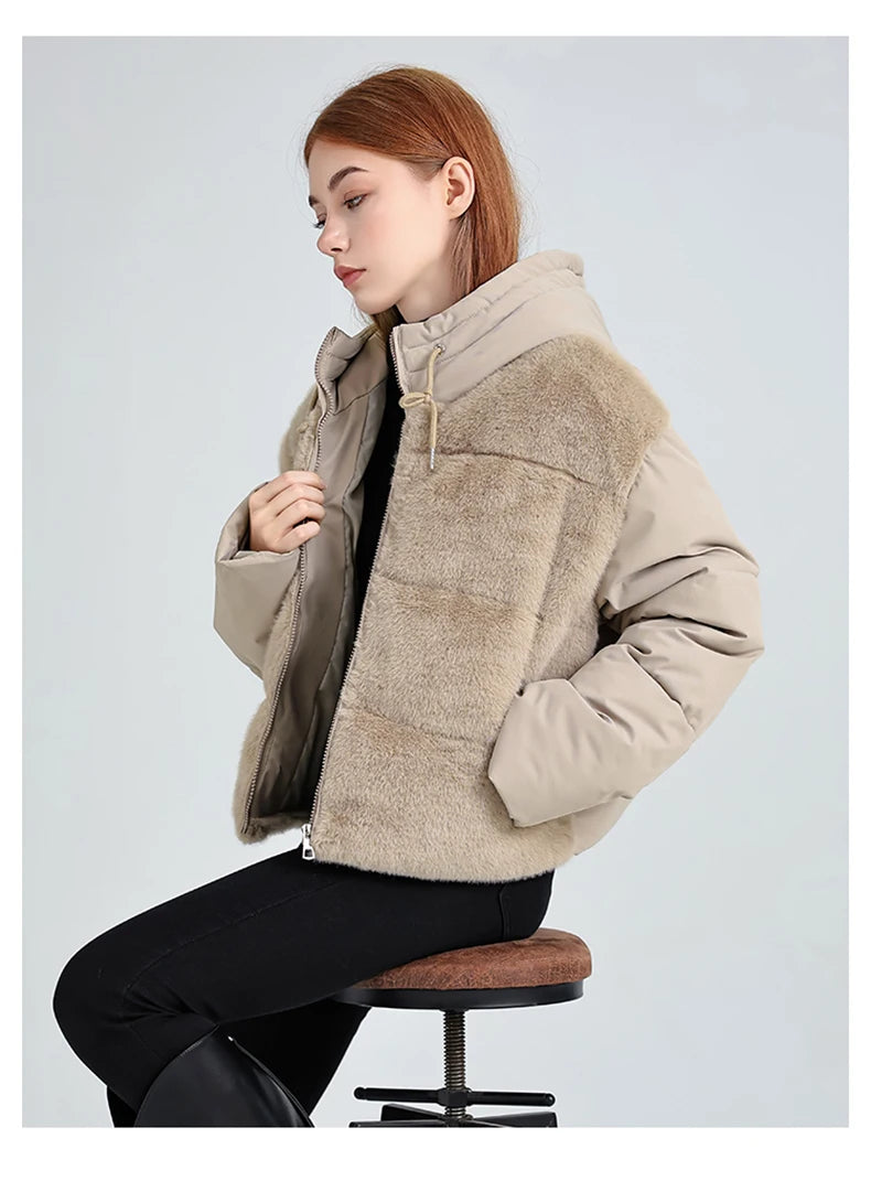 046 - Plüschmantel Damen – Warm & Modern