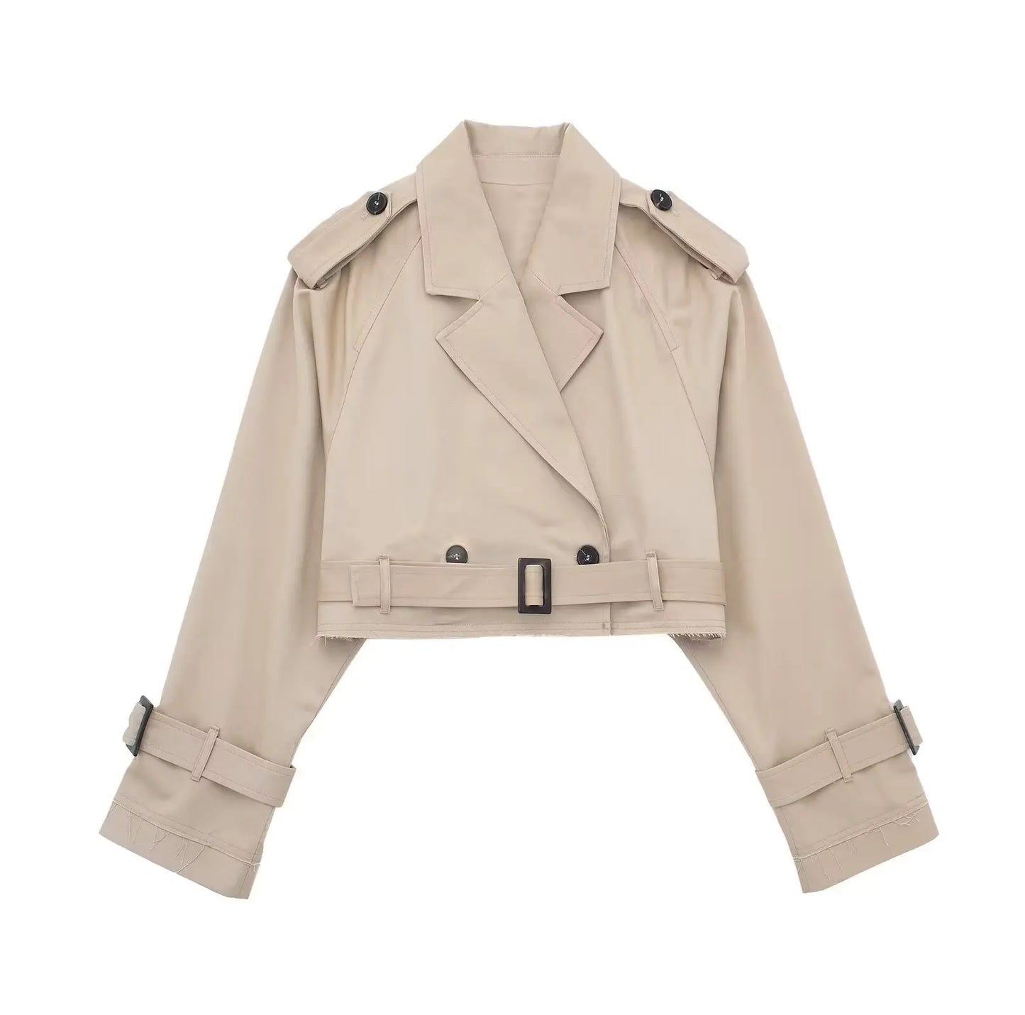 010 - Kurzer Trenchcoat Damen – Modern & Elegant