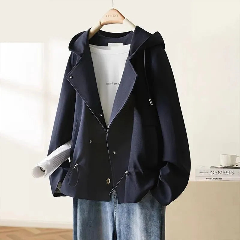 029 - Kurze Windjacke Damen – Mit Kapuze