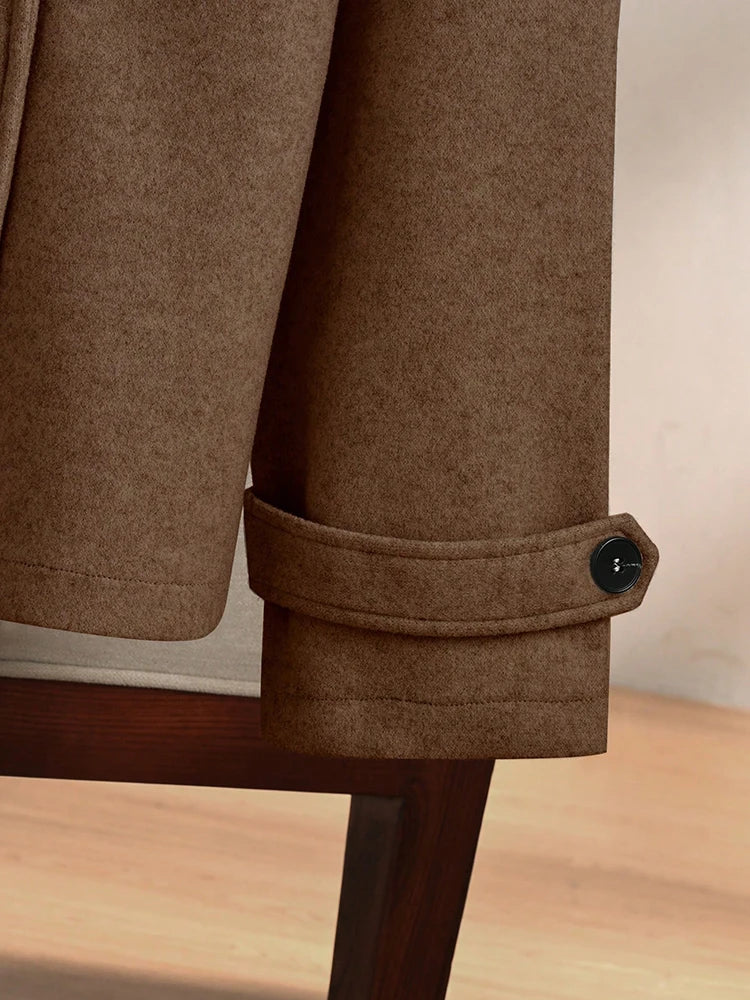 081 - Damen Wollmantel mit großem Kragen – Zweireihig & Elegant