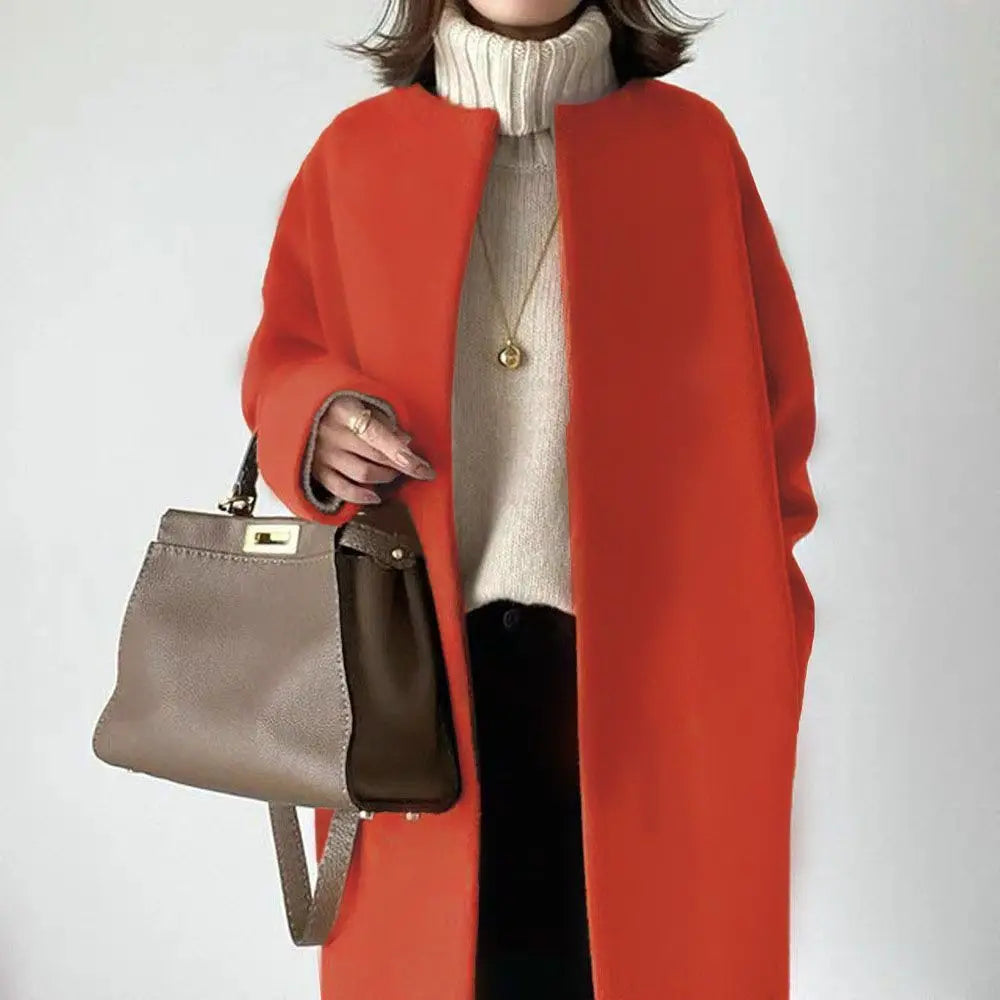 086 - Mid-Langer Wollmantel Damen