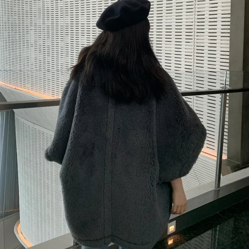 047 - Teddy Coat Damen – Echtfell & Warm