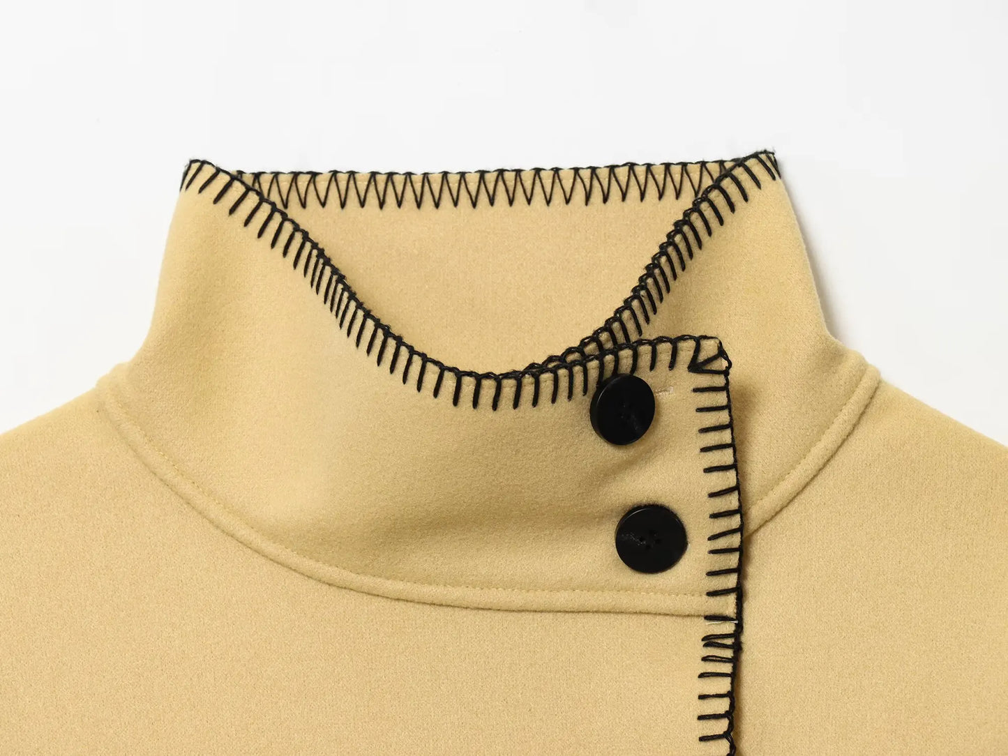 082 - Damen Mantel mit hohem Kragen – Eleganter Casual Style