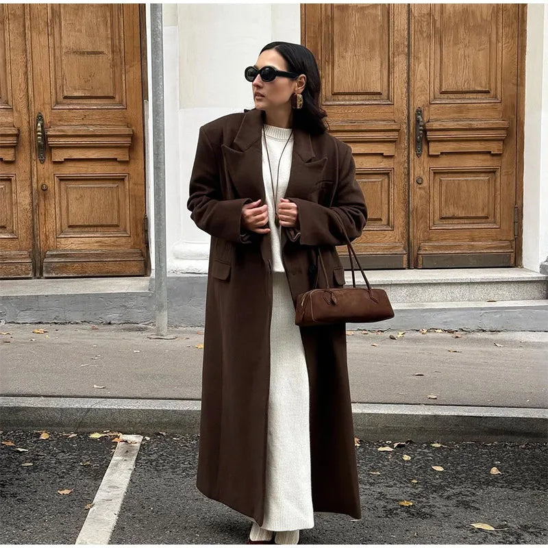 008 - Lange Wildlederjacke Damen – Modern & Elegant