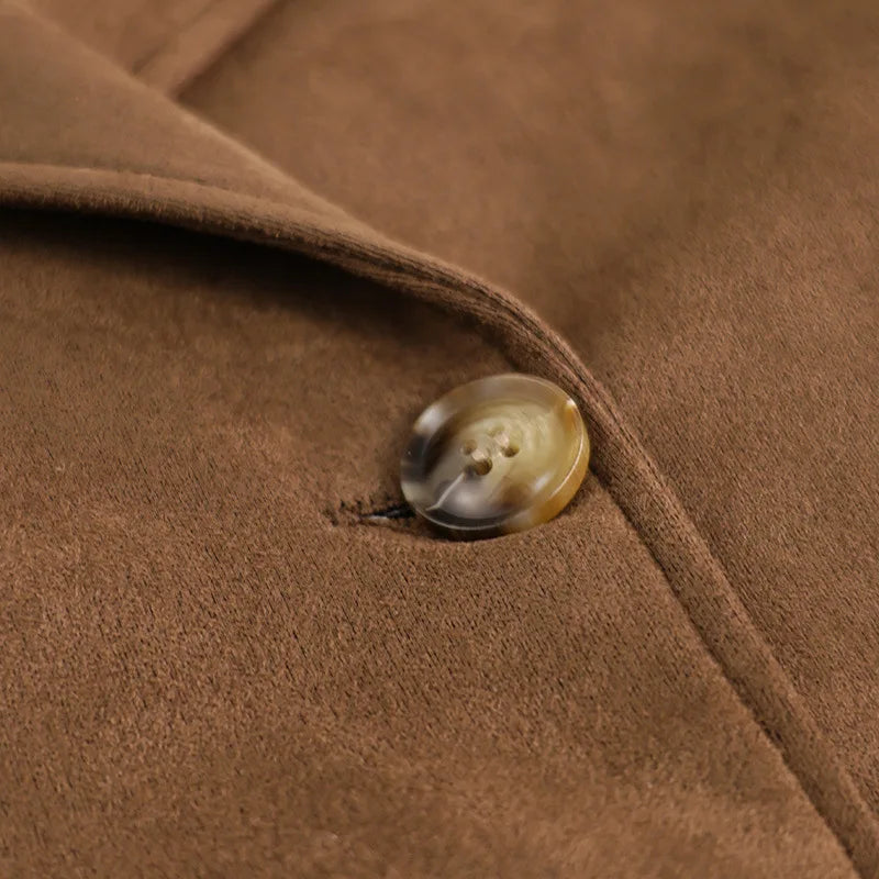 116 - Damen Trenchcoat Braun Lang Mit Gürtel