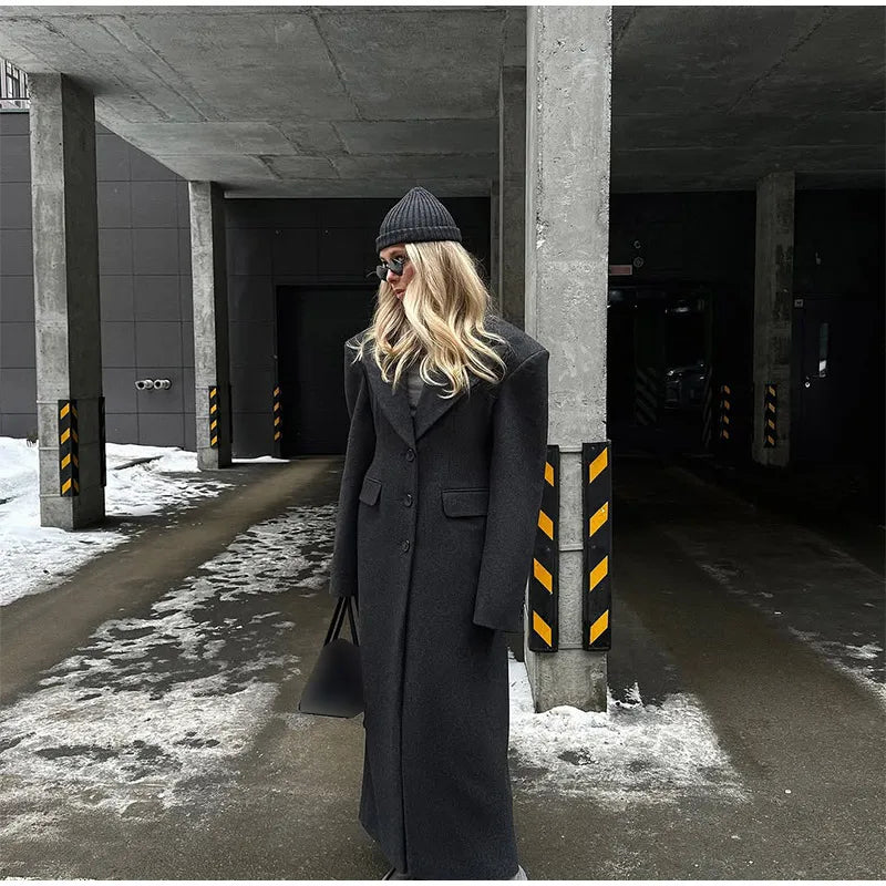 008 - Lange Wildlederjacke Damen – Modern & Elegant