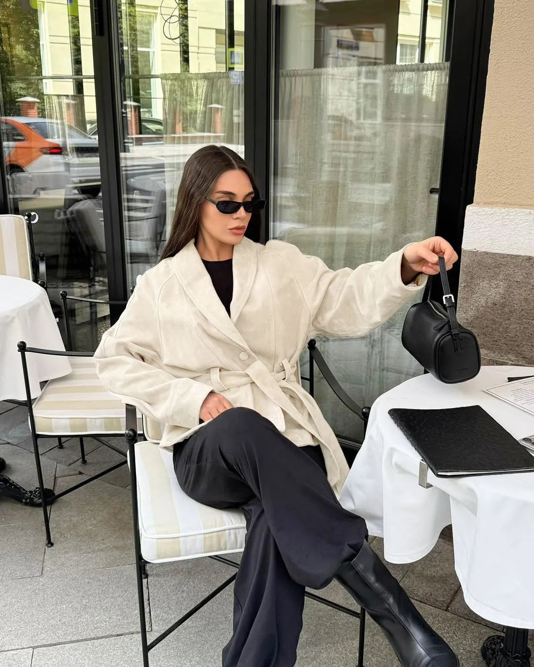 058 - Suede-Jacke Damen – Tailliert & Modern