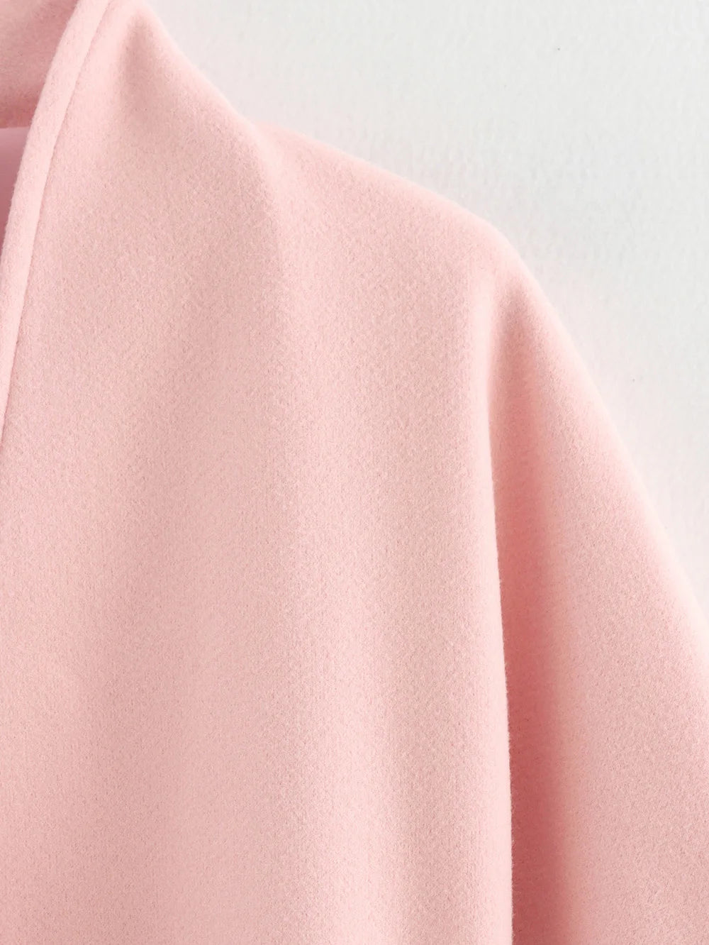 079 - Einfarbiger Schleifen-Mantel – Herbst/Winter Damenjacke