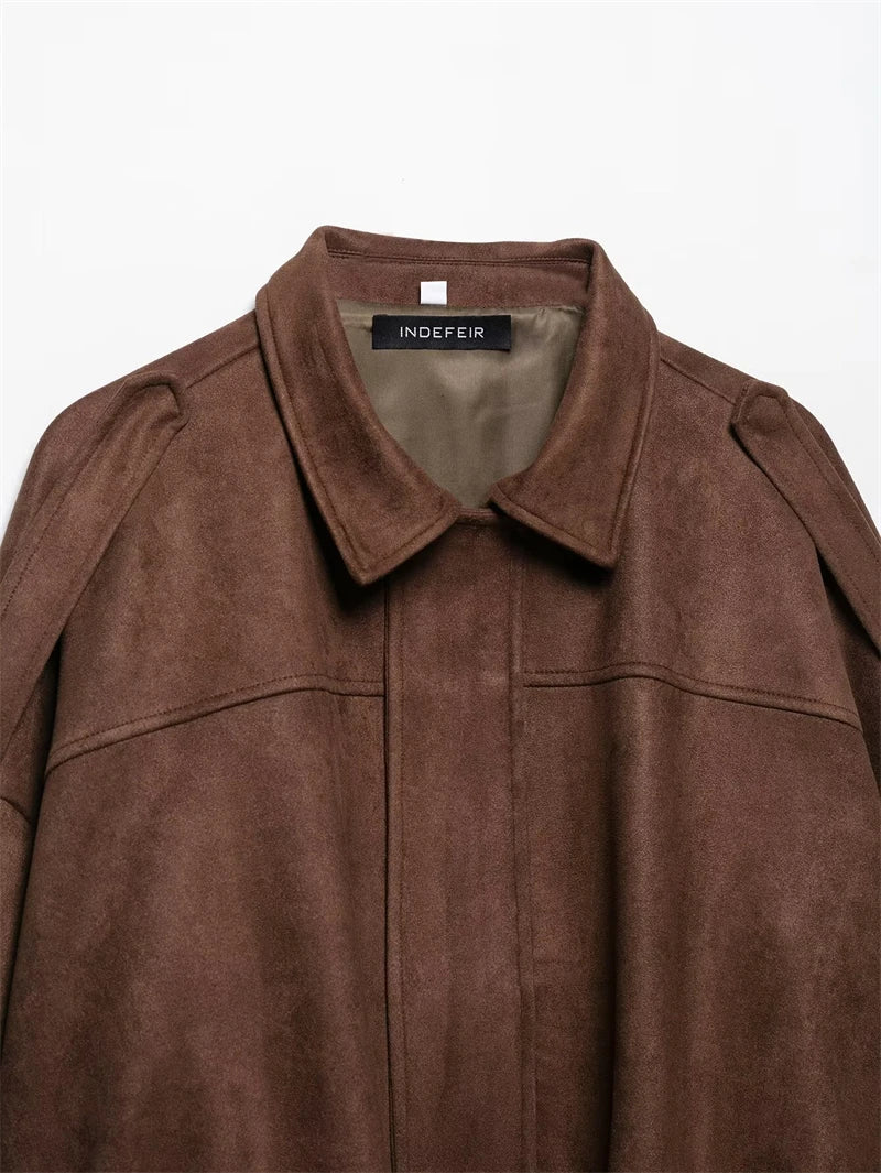 121 - Suede Bomberjacke Damen