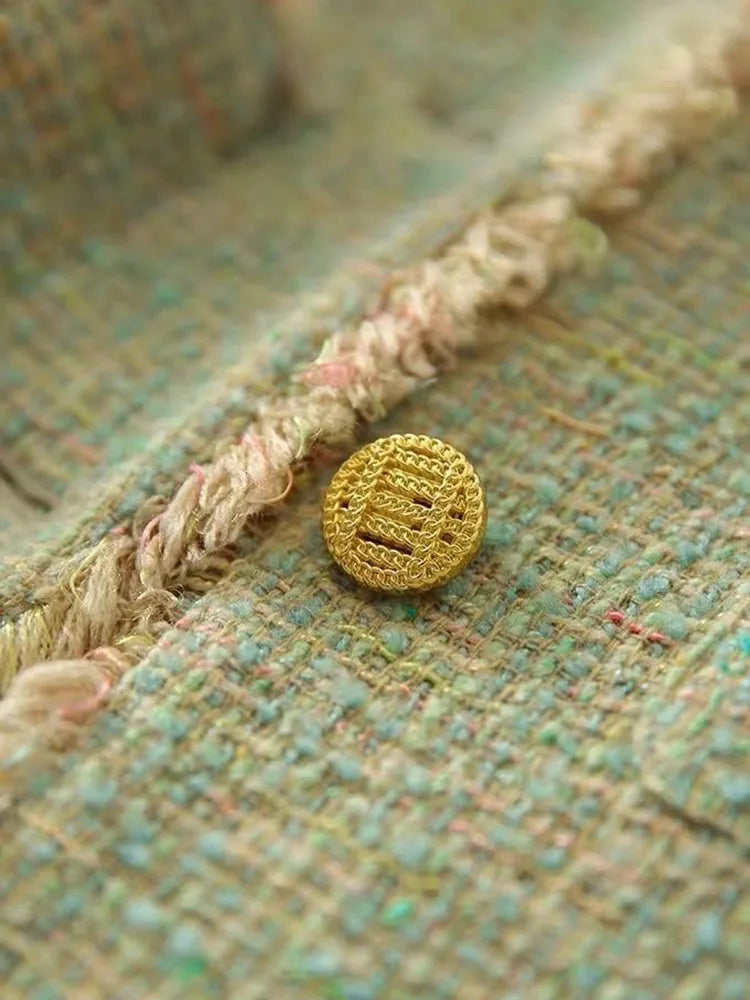 076 - Tweed Rundhalsjacke — Elegant & Casual