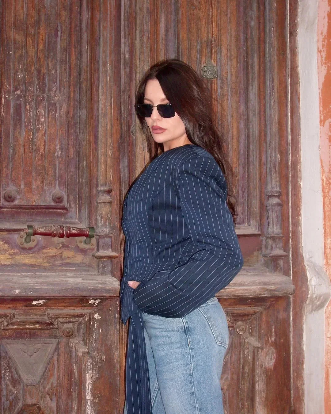 019 - Gestreifter Blazer Damen – Modern & Elegant