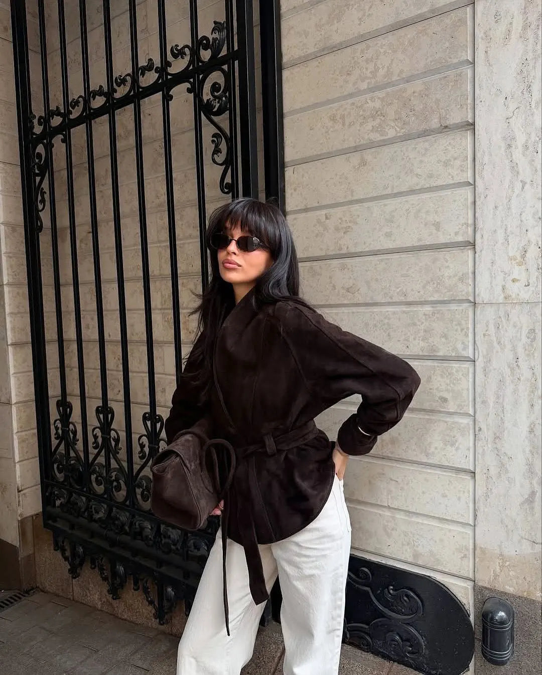 058 - Suede-Jacke Damen – Tailliert & Modern