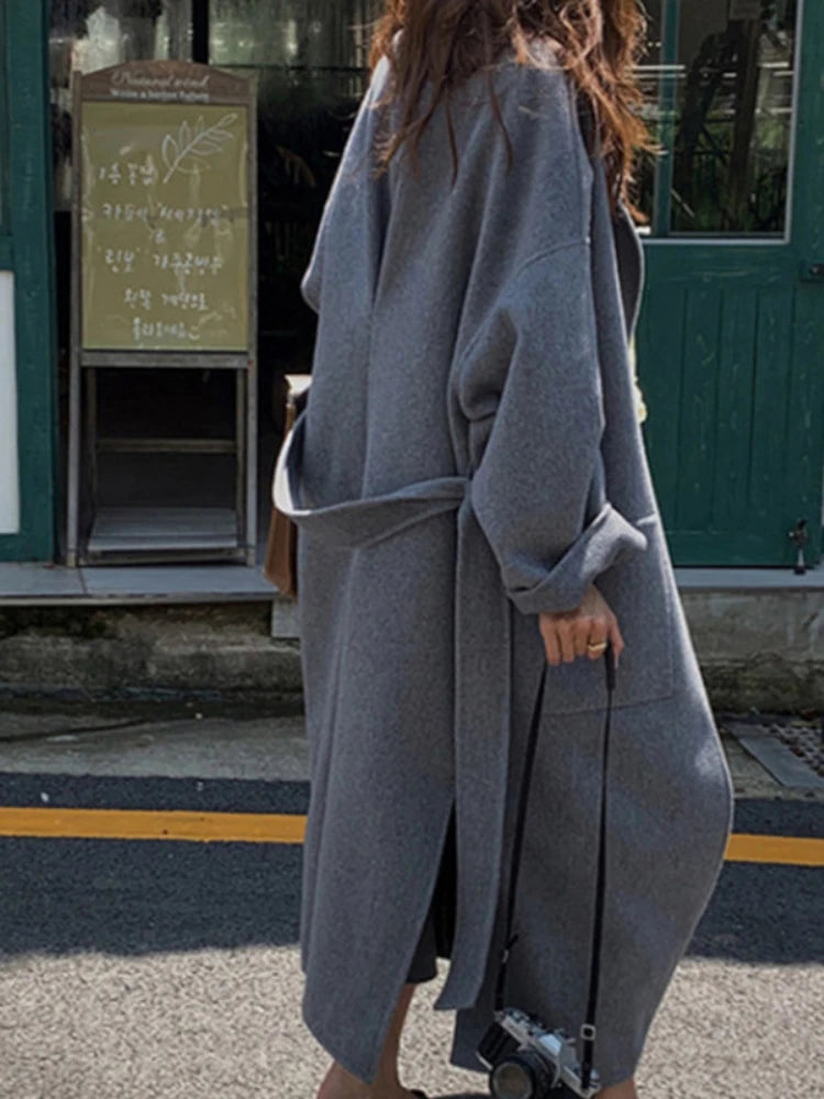 044 - Cashmere-Wollmantel Damen – Extra Long & Elegant