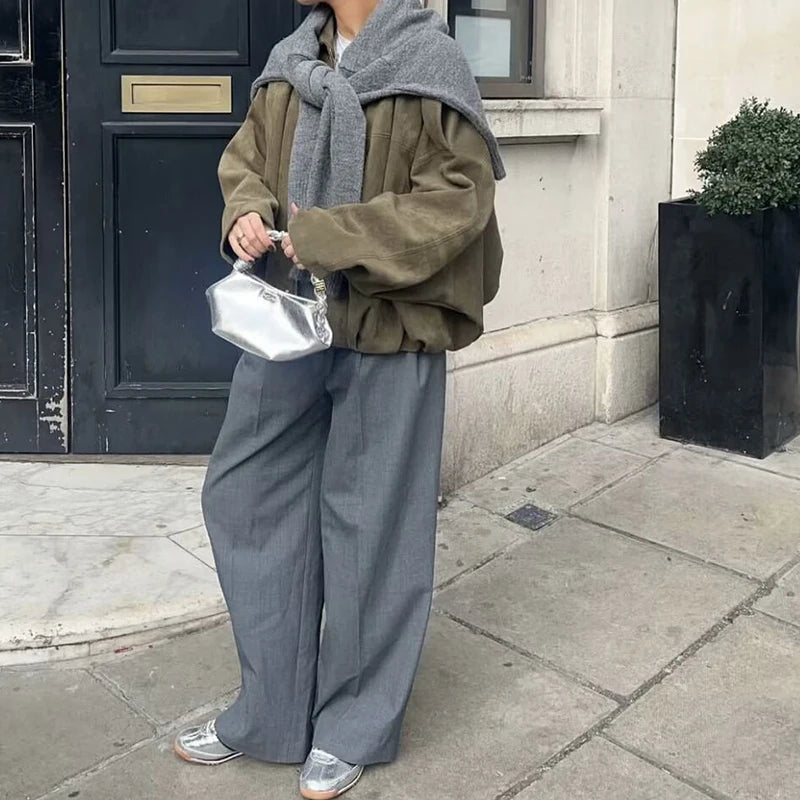 121 - Suede Bomberjacke Damen