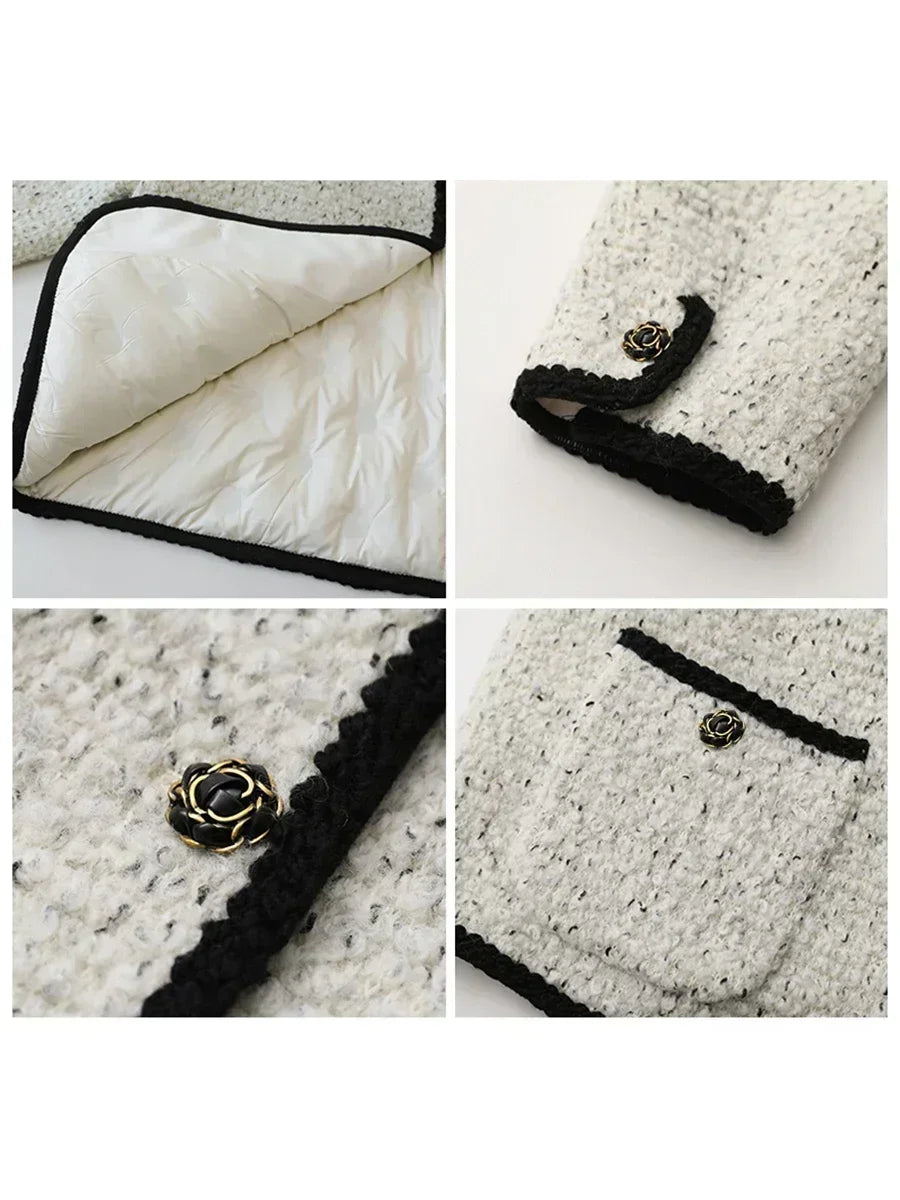 108 - Damen Wollmantel mit V-Ausschnitt Vintage