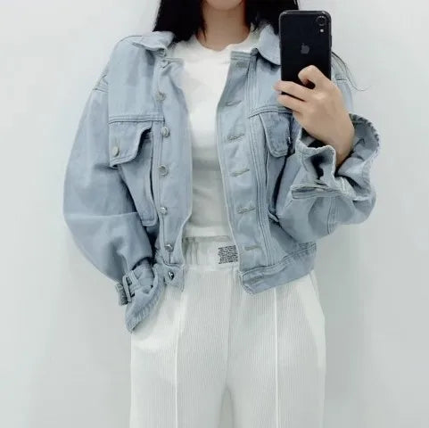 127 - Damen Kurz Jeansjacke Klassisch