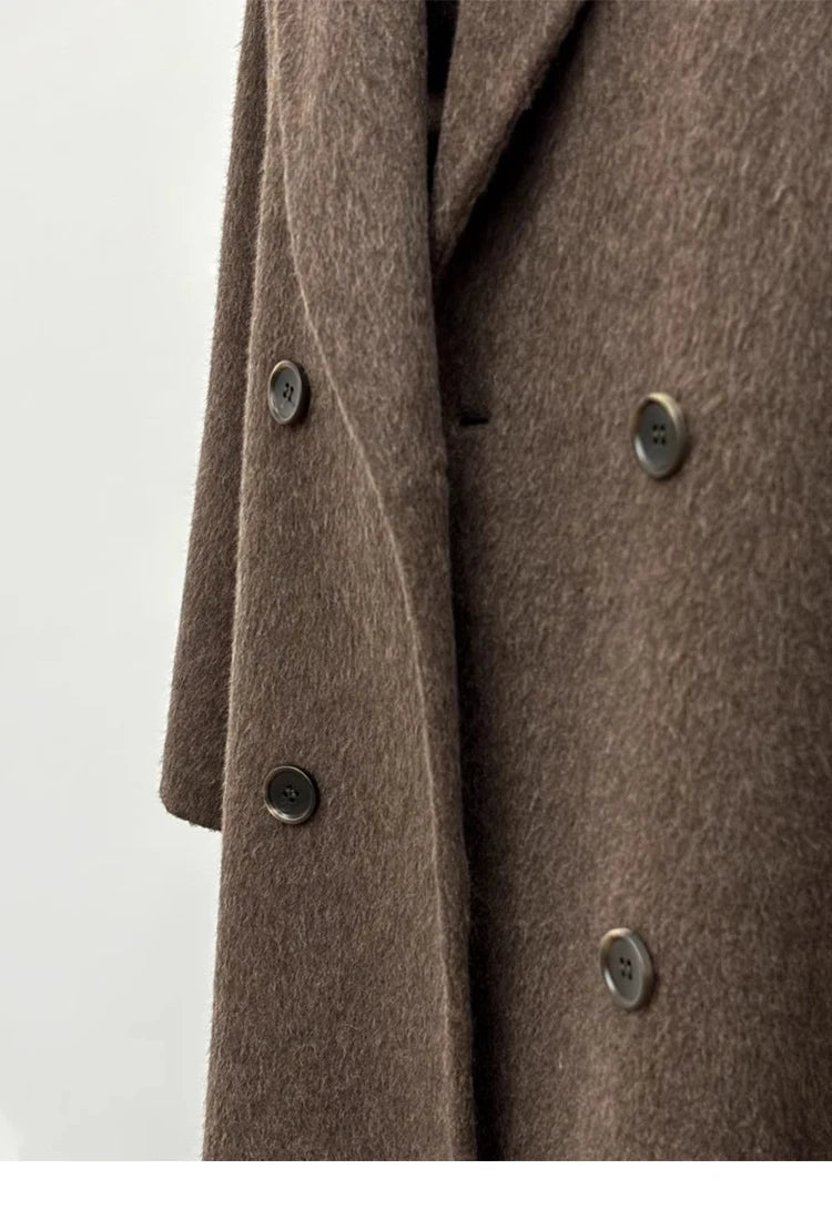 106 - Damen Wollmantel Zweireihig Hepburn Style