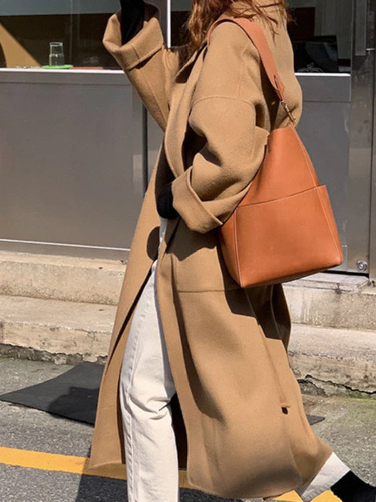 044 - Cashmere-Wollmantel Damen – Extra Long & Elegant