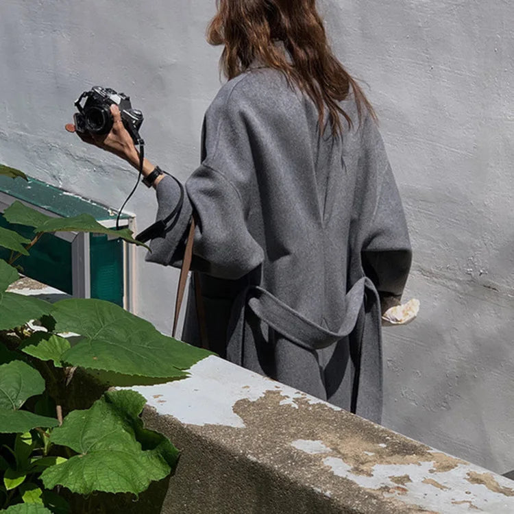 044 - Cashmere-Wollmantel Damen – Extra Long & Elegant