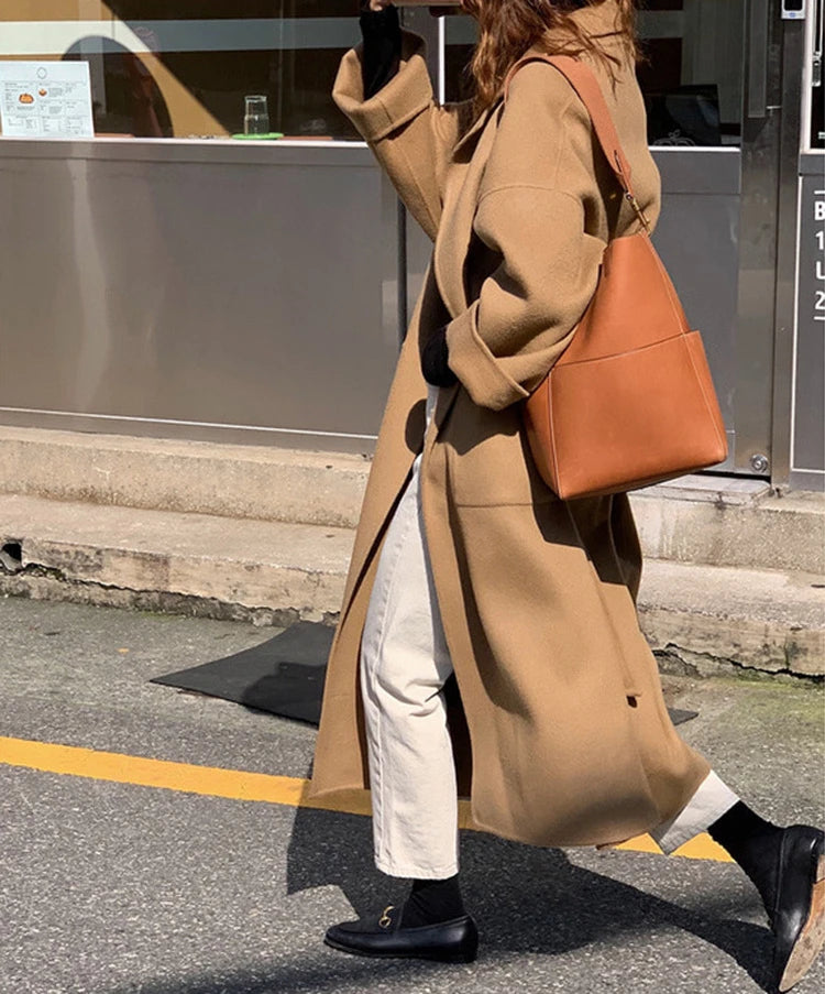 044 - Cashmere-Wollmantel Damen – Extra Long & Elegant