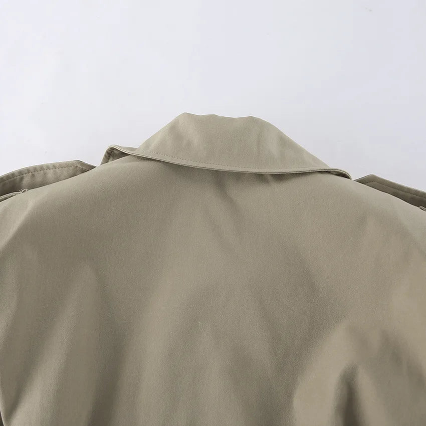 016 -  Bindegürtel Trenchcoat Damen – Elegant & Modern