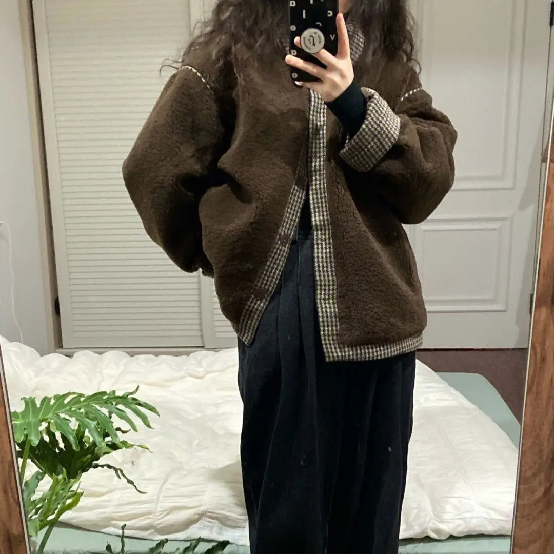 083 - Patchwork Wollmantel Damen – Warm & Modern