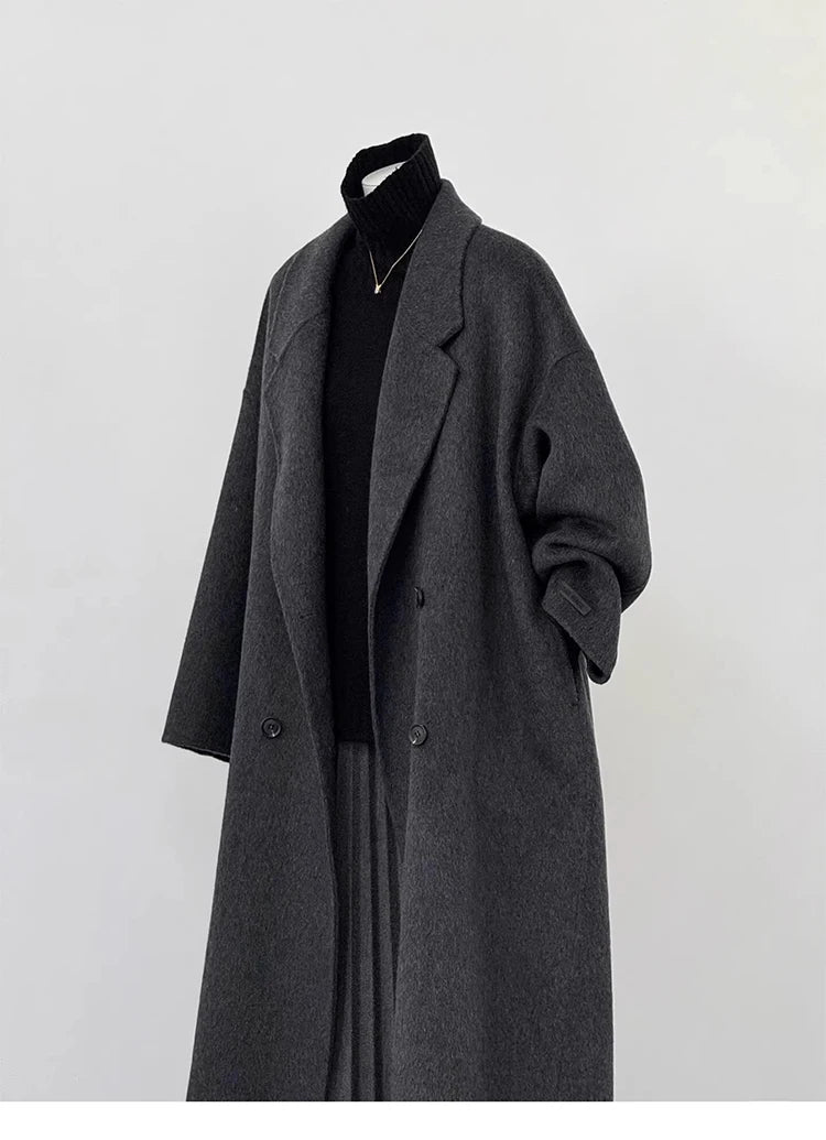 106 - Damen Wollmantel Zweireihig Hepburn Style