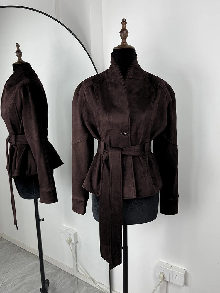 058 - Suede-Jacke Damen – Tailliert & Modern