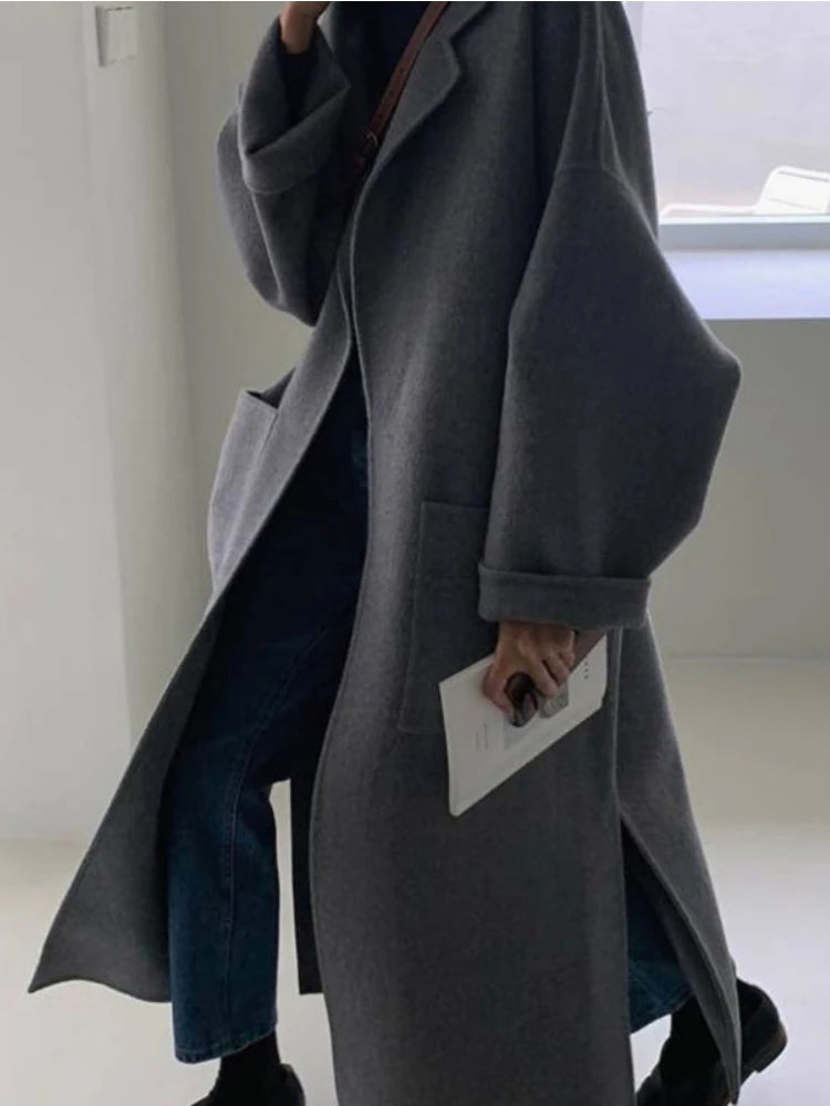 044 - Cashmere-Wollmantel Damen – Extra Long & Elegant