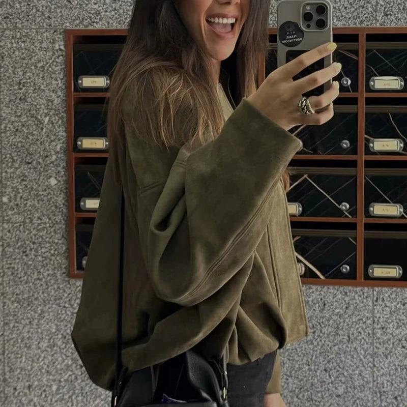 121 - Suede Bomberjacke Damen