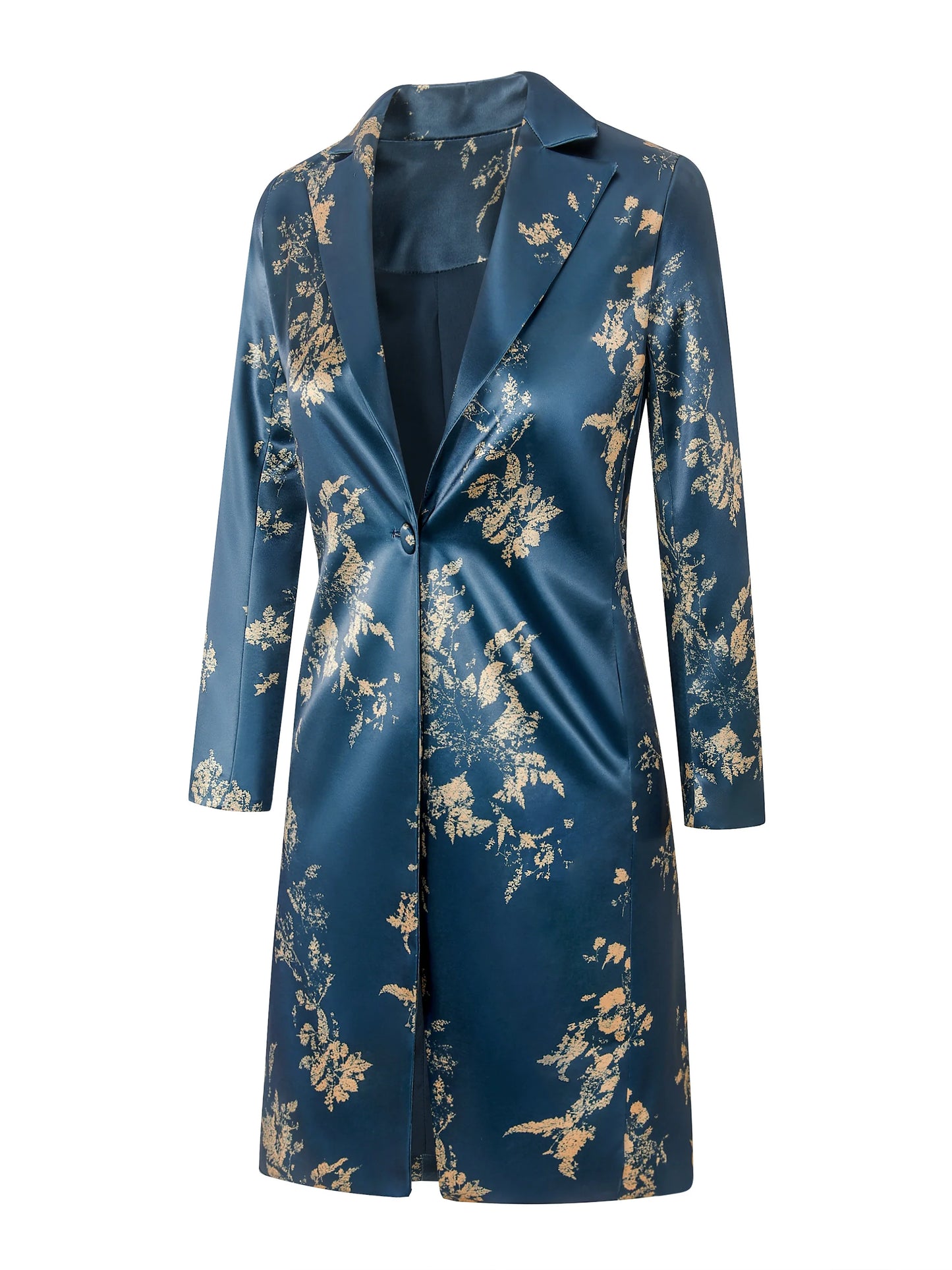 014 - Satin-Trenchcoat Damen – Elegant & Extralang