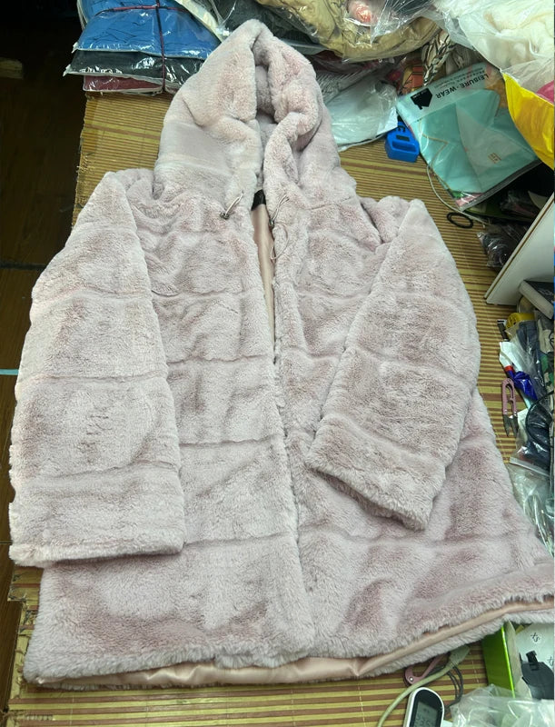 094 - Damen Parka Lang mit Fellkapuze