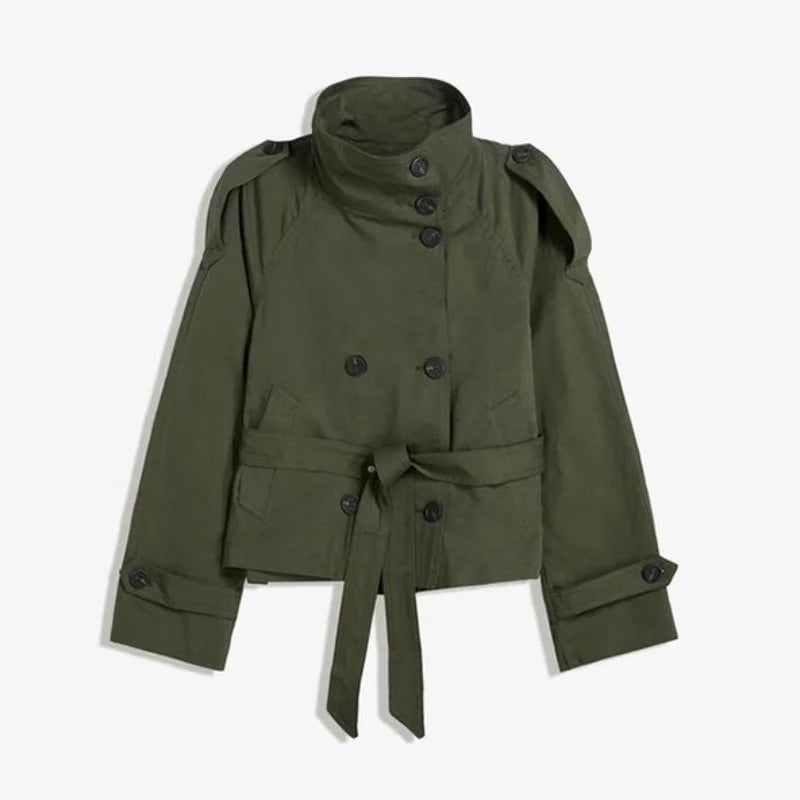 072 - Kurzer Damen-Trenchcoat – Zweireihig & Modern